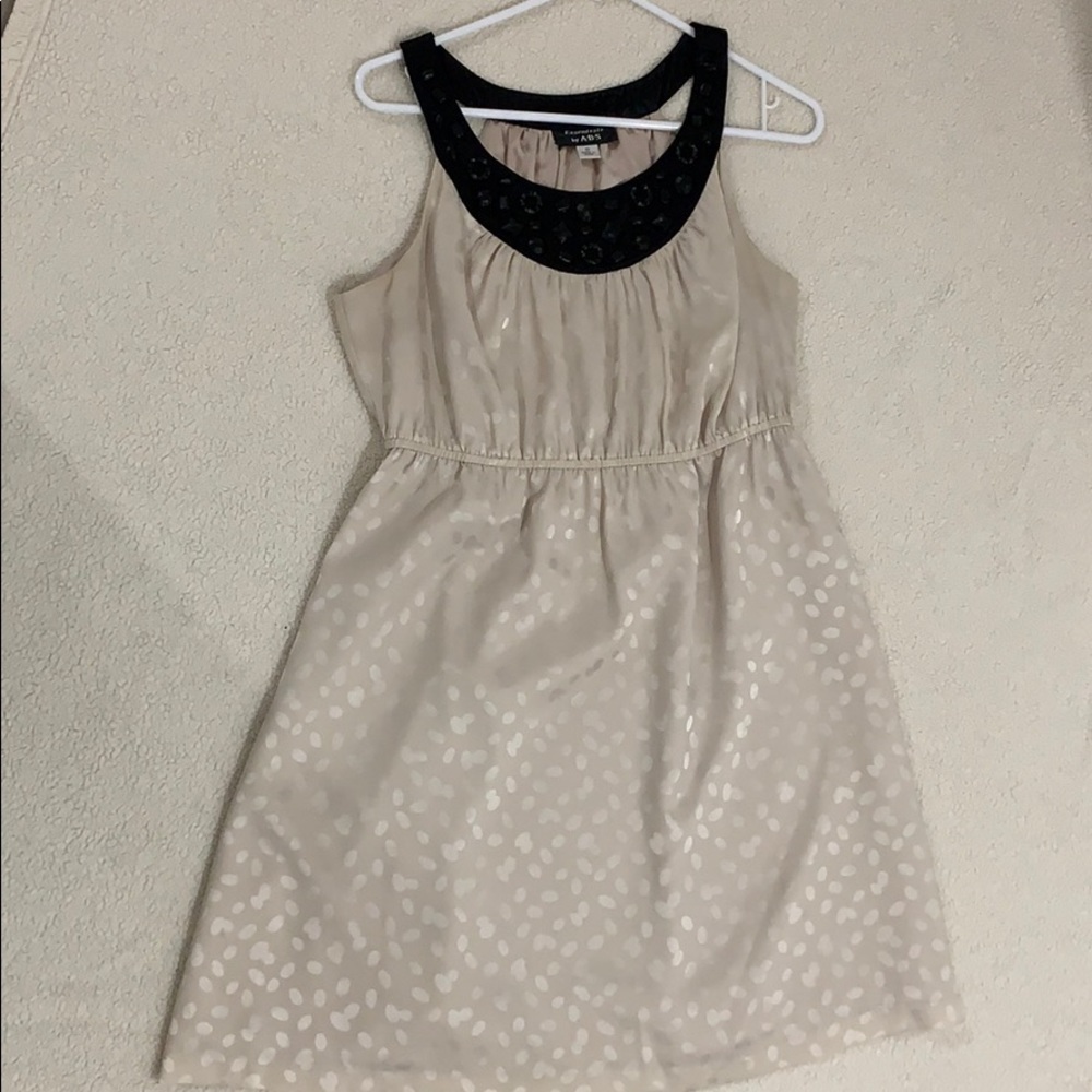 Beige and black Silky Party Dress Sz 12